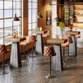 thumbnail image 5 of Tribesigns 39.96 in. H Brown & Grey Rectangle Bar Table Seats 3 with Sturdy Base for Bar, Restaurant, Pub and Cafe, 5 of 23