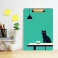 thumbnail image 2 of FORMRS Acrylic Clipboard with Low Profile Clip Standard A4 Letter Size, 12.5" x 9", Green Cat, 2 of 8