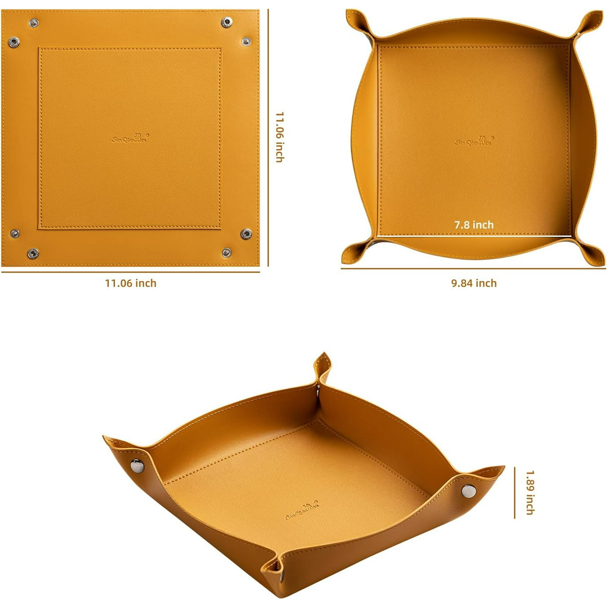 Leather Jewelry Valet Tray | Portable Catchall For Keys & Wallet