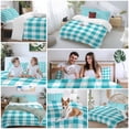 thumbnail image 5 of 3 Piece Turquoise Checkered Duvet Cover Set California King, Microfiber Comforter/Quilt Cover with Corner Ties and 2 Pillowcases, Farmhouse Buffalo Plaid All Season Soft Bedding with Zipper Closure, 5 of 8