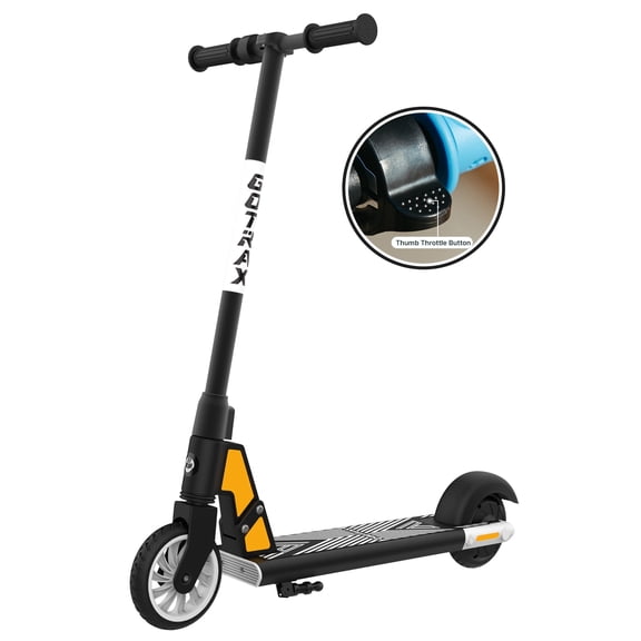 Gotrax GKSMlNl Electric Scooter for Kids Ages 6-12 with 6"Solid Tires, Thumb Control Easy to Ride, Black