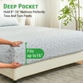 thumbnail image 4 of Gogreen 3PC Deep Pocket Twin-XL Sheet Set Fit 14", Breathable Microfiber Soft Twin Size Sheet Set, Hotel Style Bed Sheet Set, Gift for Women, Men - Gray Flower, 4 of 25