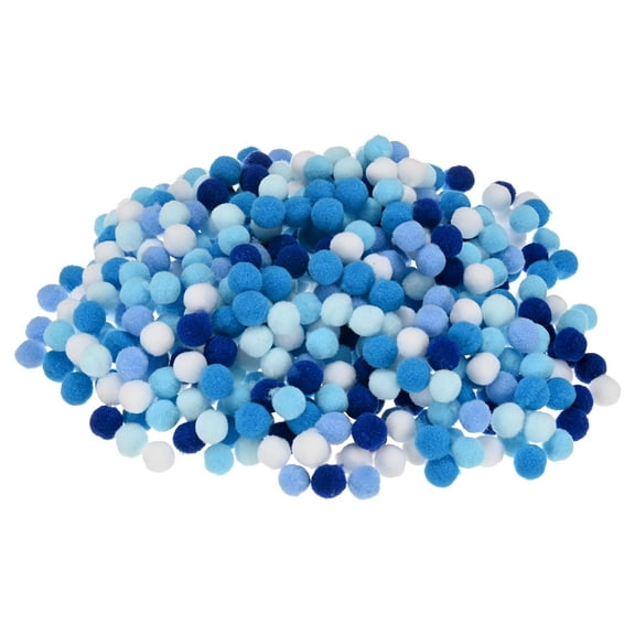 Uxcell 1000-Pack Pom Poms for Craft, 0.39" (10mm) Polyester Blue Series Soft and Fluffy Pompom Multicolor PomPoms Balls
