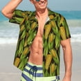 thumbnail image 7 of Honeii Corn 2 Print Men’s Hawaiian Shirt,Classic Button-Down Short Sleeve Shirt, for Beach, Vacation, and Outdoor Activities,Medium, 7 of 7