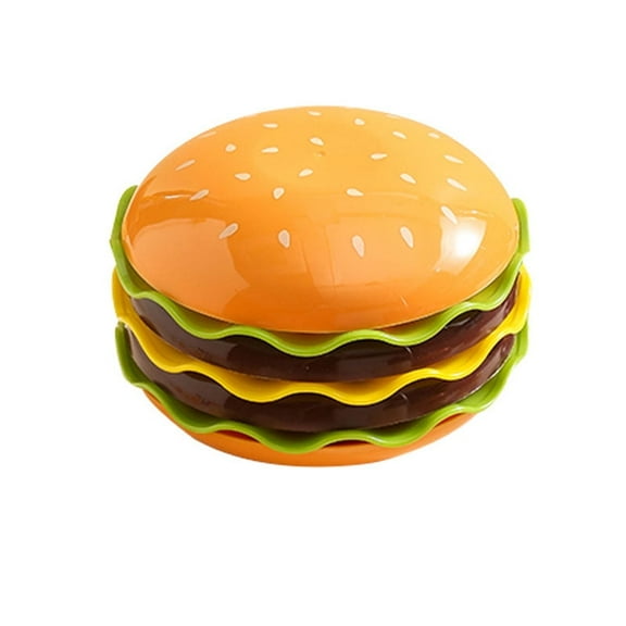 Ceramic Hamburger Plates and Bowls Sets, Fun and Cute 7-Piece Novelty Stackable Burger Dinnerware Set, for Condiment Side Dishes BBQ Party, for Kids and Adults(1 set)