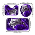 thumbnail image 4 of 4PCS Purple Rose and Leopard Shower Curtain Bathroom Set with Non-Slip Rugs, Toilet Lid Cover and Bath Mat, Purple Bathroom Decor Set Accessories Shower Curtains with 12 Hooks, 72 x 72 Inch, 4 of 5