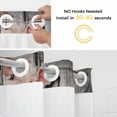 thumbnail image 2 of No Hook Shower Curtains with Snap-in Liner Set, Farmhouse Waterproof Hotel Style Bathroom Shower Curtain, Vintage Sunflowers Animals Printed Wood Grain Breathable Mesh Top Bath Curtains 60''x72'', 2 of 9