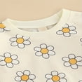 thumbnail image 3 of Zehjuhan Toddler Baby Girl Long Sleeve Floral Print Pullover Sweatshirt Top and Pants Fall Winter Outfit Set Apricot，3-6M, 3 of 6