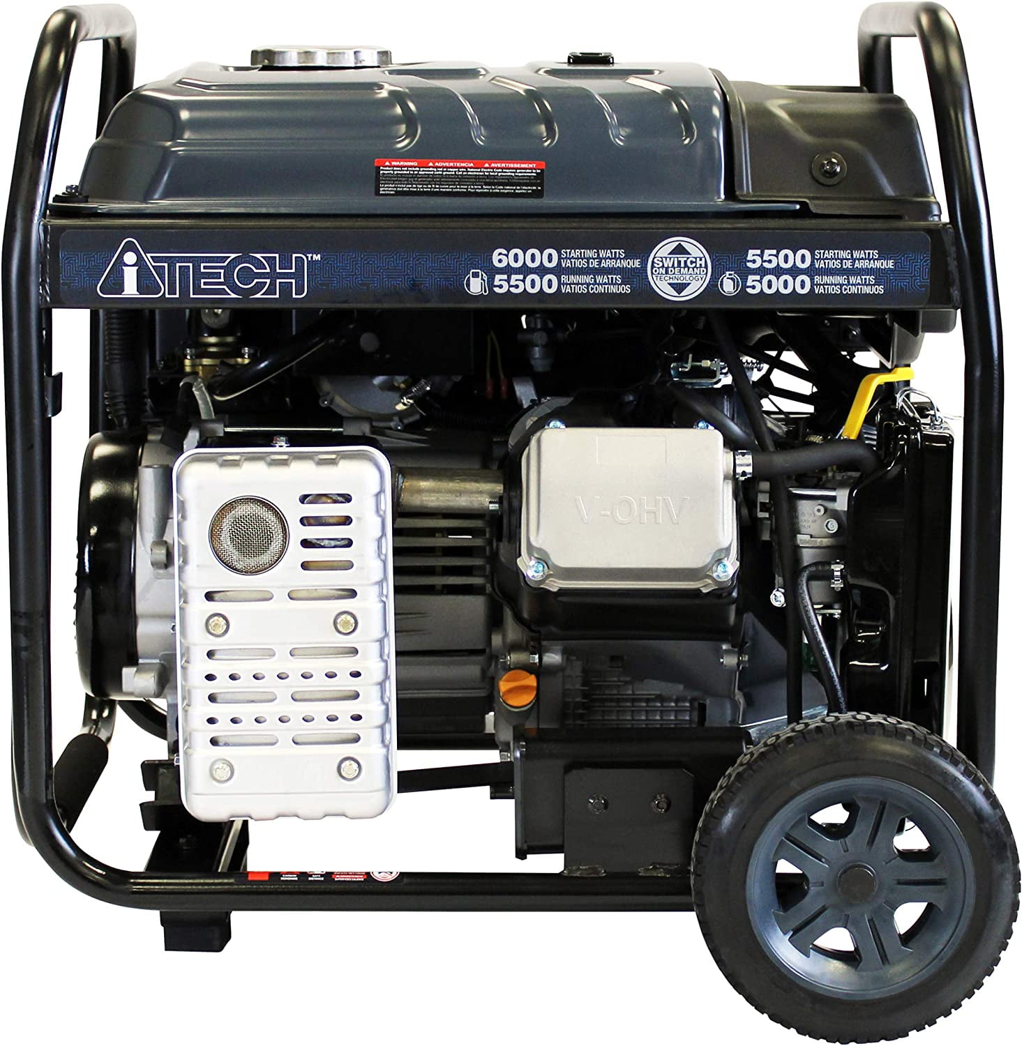 A-iTech 6000 Watt Portable Generator Gas & Propane Powered with Electric Start for Jobsite, RV, Home Backup Emergency (AT10-260001)