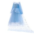 thumbnail image 5 of Girls Elsa Tulle Princess Costume Dress Long Sleeve Fancy Birthday Party Gown, 5 of 7