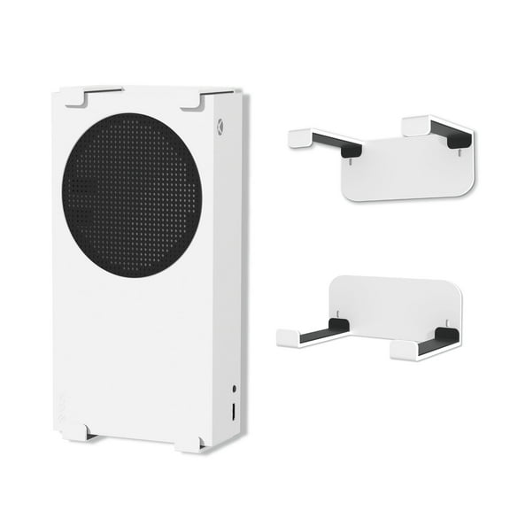 Wall Mount Holer for Xbox Series S, Metal Vertical Hanging On Wall or Under Desk, Wall Shelf Bracket for XSS Game Accessories, White
