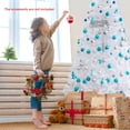 thumbnail image 3 of Árbol de Navidad artificial OFFICEJOY blanco de 8 pies con patas de metal, 3 of 9