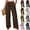 #03 Brown, variant on Womens Casual Lounge Pants Soft Comfy Drawstring High Waisted Wide Leg Trousers with Pockets, #03 Black S