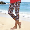 thumbnail image 2 of felwors Floral Capri Pants for Women High Waist Tummy Control Printed Leggings Trendy Casual Dressy Comfy Silm Fit Tights Hot Pink for Size L, 2 of 4
