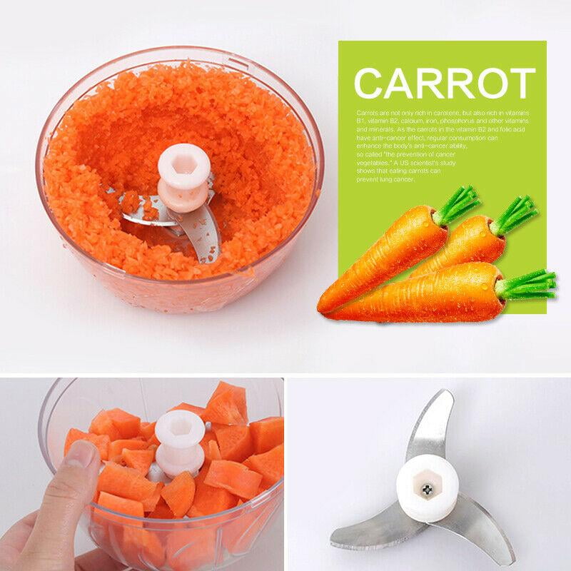  500ml Manual Food Chopper Vegetable Chopper Shredder Household Multifunction  Food Processor Meat Machine Crusher Blender Tools (Red): Home & Kitchen