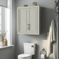 thumbnail image 3 of 26"x22"x8" Modern Rectangle Wood Wall Mounted Storage Cabinets for Bathroom,Gray, 3 of 7