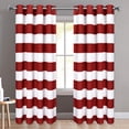 thumbnail image 2 of Rideaux Rayés, Rideaux Rayés Rouges et Blancs avec Illets pour Chambre à Coucher Salon, Ensemble de 2 Panneaux, 52 x 63 Pouces Longueur Rouge et Blanc 52 Pouces x 63 Pouces, 2 of 8