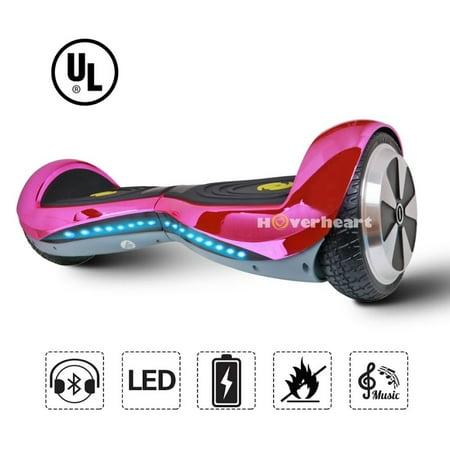 Hoverheart UL 2272 Certified 6.5" Premium Bluetooth Hoverboard (Chrome Pink)