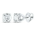 thumbnail image 2 of Boucles d'Oreilles Clou Solitaire en Diamant Rond Unisexe en Or Blanc 14kt 1/2 Cttw, 2 of 2