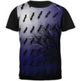 thumbnail image 1 of Halloween Bats in the Full Moon Light All Over Mens Black Back T Shirt, 1 of 1