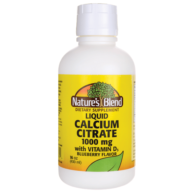 Nature's Blend Liquid Calcium Citrate with D3 Blueberry 16 oz Liq