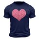 thumbnail image 4 of Tops para hombre, blusas y camisas de cuello redondo y manga corta para hombre. Camiseta/camisa informal de cuello redondo y manga corta con estampado de corazones para hombre. Tops de poliéster para, 4 of 4