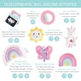 thumbnail image 4 of The Peanutshell Baby Girl Play Gym & 7-in-1 Play Mat - Playmat Baby Toys 0-6, 6-12 Months Tummy Time Mat with Hanging Toys, Soft Padded Mat for Newborns, Infants - Rainbow Paradise, 4 of 5
