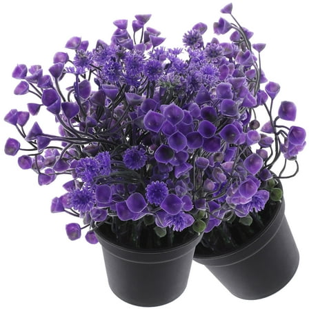 PAMINGONO Nearly Natural Artificial Plants Purple Plastic 2Pack Decoration
