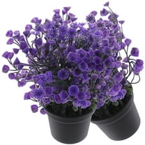 PAMINGONO Nearly Natural Artificial Plants Purple Plastic 2Pack Decoration