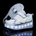 thumbnail image 3 of Zapatos luminosos recargables con luz LED, ruedas dobles para niños y niñas, zapatos con luz, zapatos con ruedas, 3 of 5