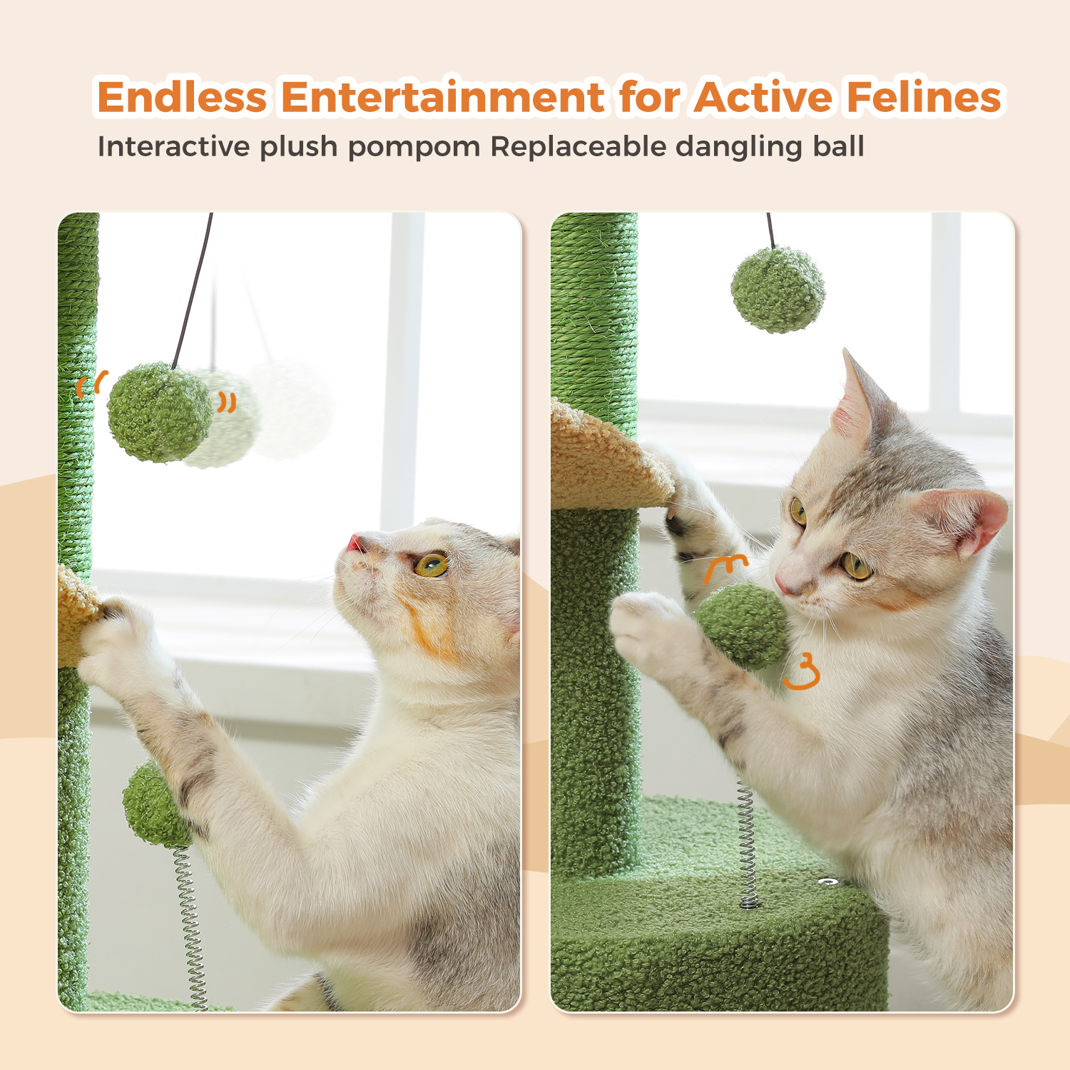 Pawz Road 32" Cactus Cat Tree, Green photo 3