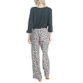 thumbnail image 2 of Hanes Women's Butter Knit 3/4 V-Neck Sleep Top and Pajama Pant Lounge & Sleep Set, 2 of 3
