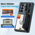 thumbnail image 4 of Oupeigar para Samsung Galaxy Z Fold 7 Funda de Teléfono, con Tarjetero, Soporte, Cubierta de Lente Deslizante, Protector de Pantalla Integrado, Funda de Teléfono Tipo Billetera Resistente - Negro, 4 of 8