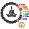 thumbnail image 2 of 7 chakra arbre de vie charme bracelet pierre naturelle Reiki guérison perles femmes hommes Yoga corde élastique bracelet méditation bijoux cadeau, 2 of 4