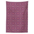 thumbnail image 2 of Ethnic Tablecloth, Traditional Pattern of Colorful Flowers Style Graphic in the Background Print, Rectangle Satin Table Cover Accent for Dining Room and Kitchen, 60" X 90", Multicolor, by Ambesonne, 2 of 2