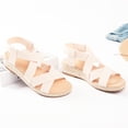 thumbnail image 4 of Women's Platform Wedge Heel Sandals - Comfortable Insole Lightweight Rubber Sole, Open-Toe Adjustable Elastic Strap Casual Summer Sandals, 4 of 7