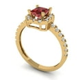 thumbnail image 2 of Clara Pucci 14K Yellow Gold Solid Gold Garnet Halo Anniversary Ring for Women - 0.89 cttw Princess Cut, 2 of 8