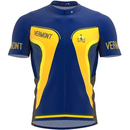 ScudoPro Vermont Men's Short Sleeve Cycling Jersey - Breathable, Moisture Wicking, 3 Back Pockets