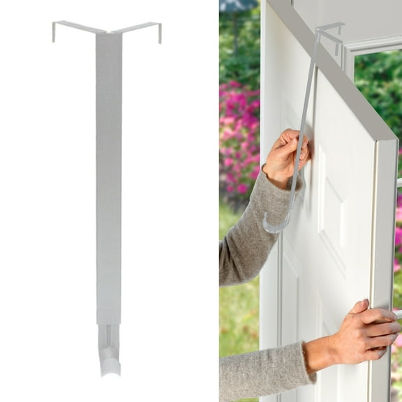 Haute Decor Adapt™ Adjustable Wreath Hanger, Top & Length Adjustable Version - Textured Silver