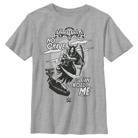 Boy's WWE Undertaker No Grave Can Hold Me  Graphic Tee Athletic Heather Large