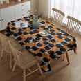 thumbnail image 2 of Halloween Black Cat Pumpkin Pattern Rectangle Tablecloth 60"x84",Waterproof Polyester Rectangle Table Cloth, Wipeable Spillproof Polyester Tablecloth for Dining, Camping, Indoor and Outdoor, 2 of 5
