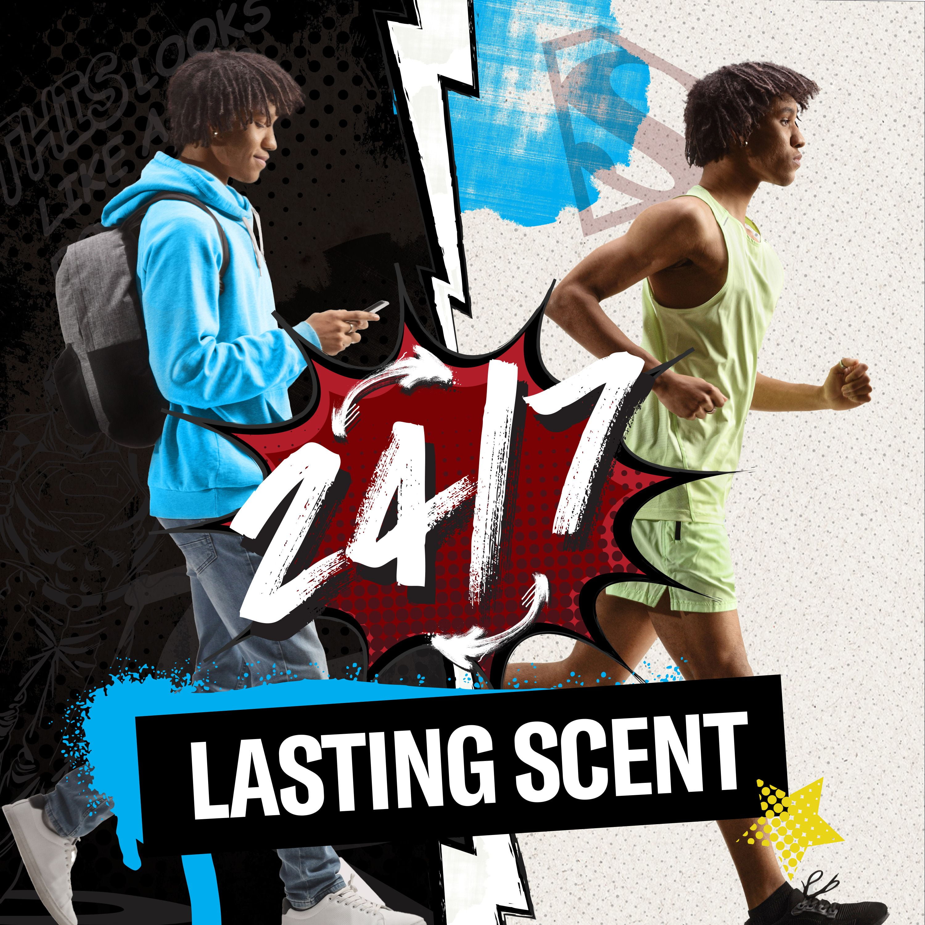 Antisudorifique et désodorisant Old Spice pour hommes, fraîcheur 24 heures sur 24, 7 jours sur 7, protection longue durée contre la transpiration et les odeurs, sentez comme un héros, Superman, parfum 73G