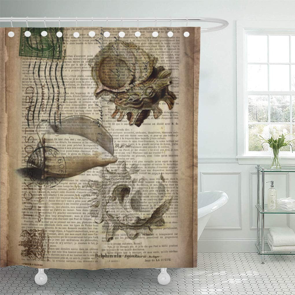 CYNLON French Dictionary Modern Vintage Seashell Botanical Coastal Chic