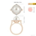 thumbnail image 5 of ANGARA South Sea Cultured Pearl Cushion Halo Engagement Ring in 14K Rose Gold for Women | June Birthstone, Birthday, Anniversary, Jewelry Gift for Women | Pearl Ring, 5 of 8