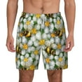 thumbnail image 3 of Uemuo Bees and Flower Pattern Mens Swim Trunks Quick Dry Board Shorts with Mesh Lining, Stretch Beach Shorts Quick Dry No-Chafing Board Shorts-XX-Large, 3 of 9