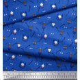 thumbnail image 2 of Soimoi Blue polyester Crepe Fabric Pumpkin,Snake & Devil Cartoon Print Sewing Fabric Yard 42 Inch Wide, 2 of 3