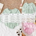 thumbnail image 4 of mgoYE Baby Girl Bubble Romper Long Sleeve Striped Smocked Onesie Bodysuit Infant Outfit Cute Fall Clothes(Pink,3-6 Months), 4 of 9