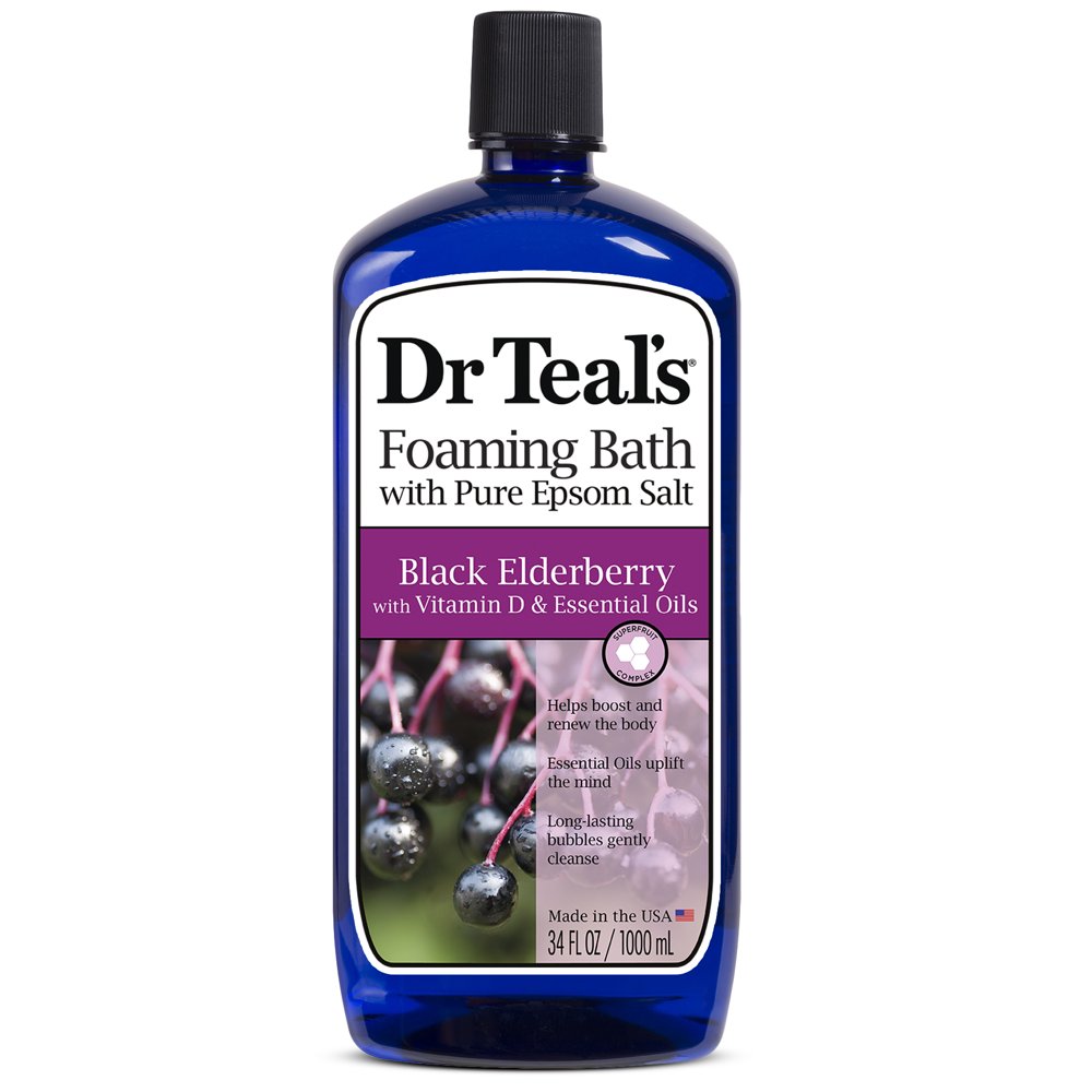 Dr Teal's Foaming Bath with Pure Epsom Salt, Black Elderberry with