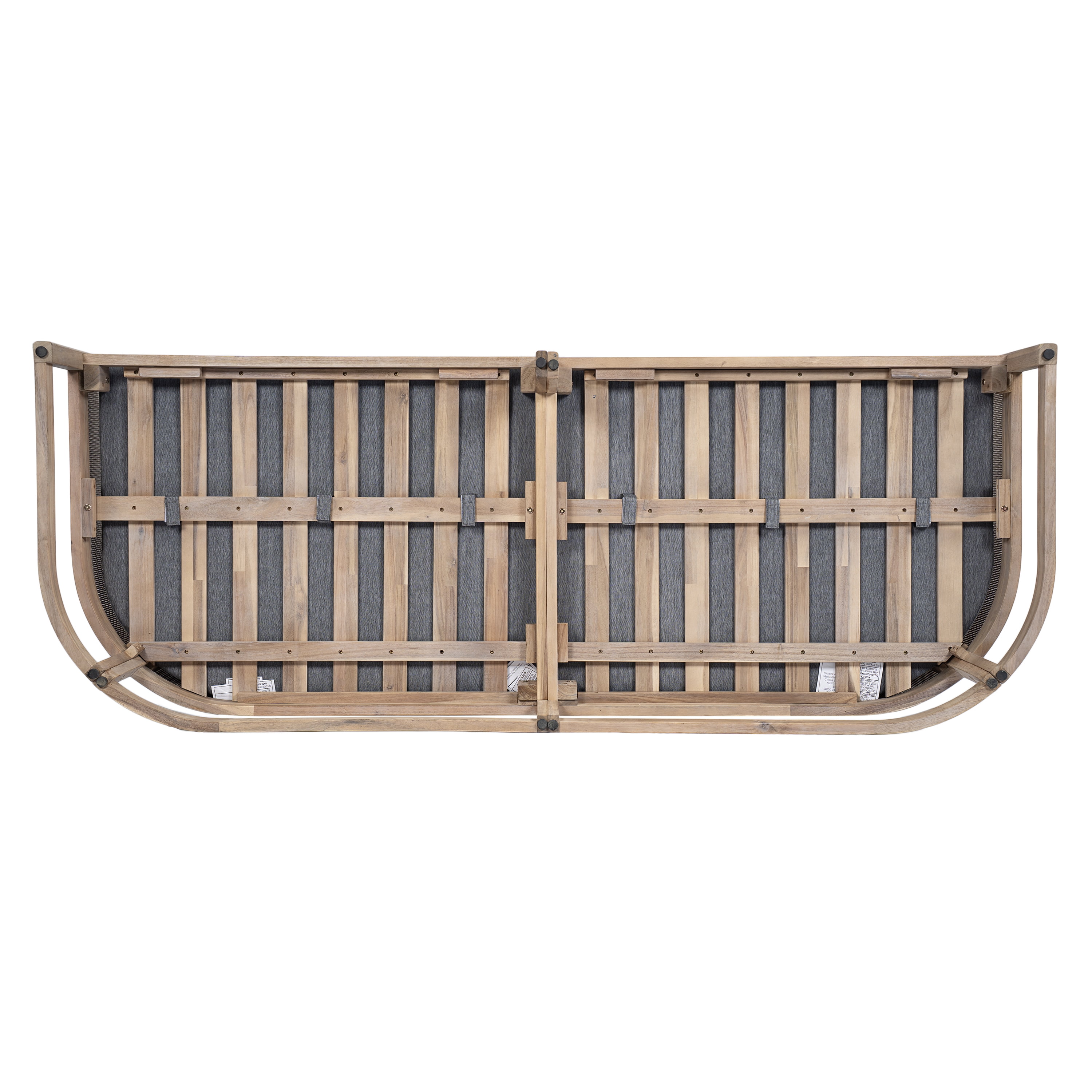 Euroco 3 Seater Outdoor Sofa Couch,Acacia Wood Patio Sofa Furniture with Cushions and Deep Seat for Garden Backyard Porch,Grey