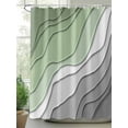 thumbnail image 3 of Sage Green Grey Ombre Waterproof Fabric Shower Curtain, Modern Abstract Art Aesthetics Shower Curtain for Bathroom Curtains Bathtubs Hotel Washable Shower Curtains with 12 Hooks Extra Long 72x84, 3 of 6